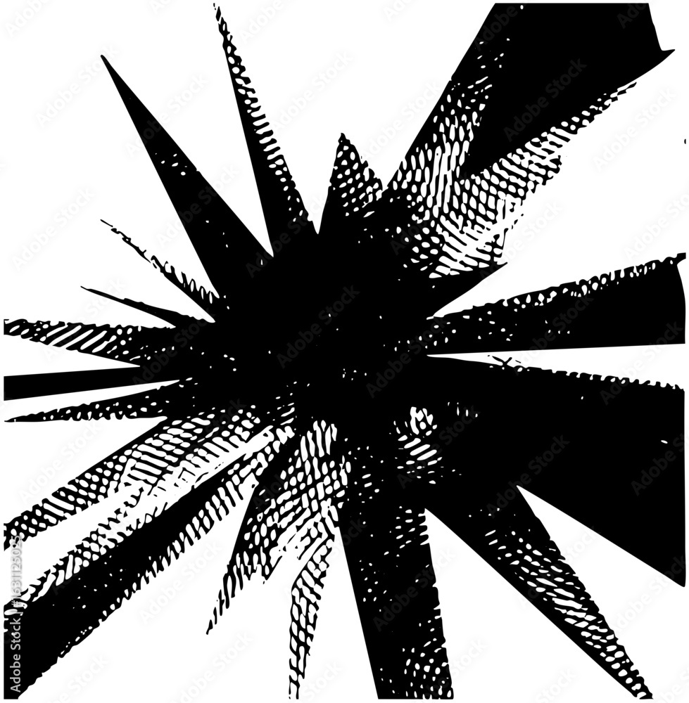 Poster vector dynamic burst of radiating lines and shapes creates an abstract explosion.
