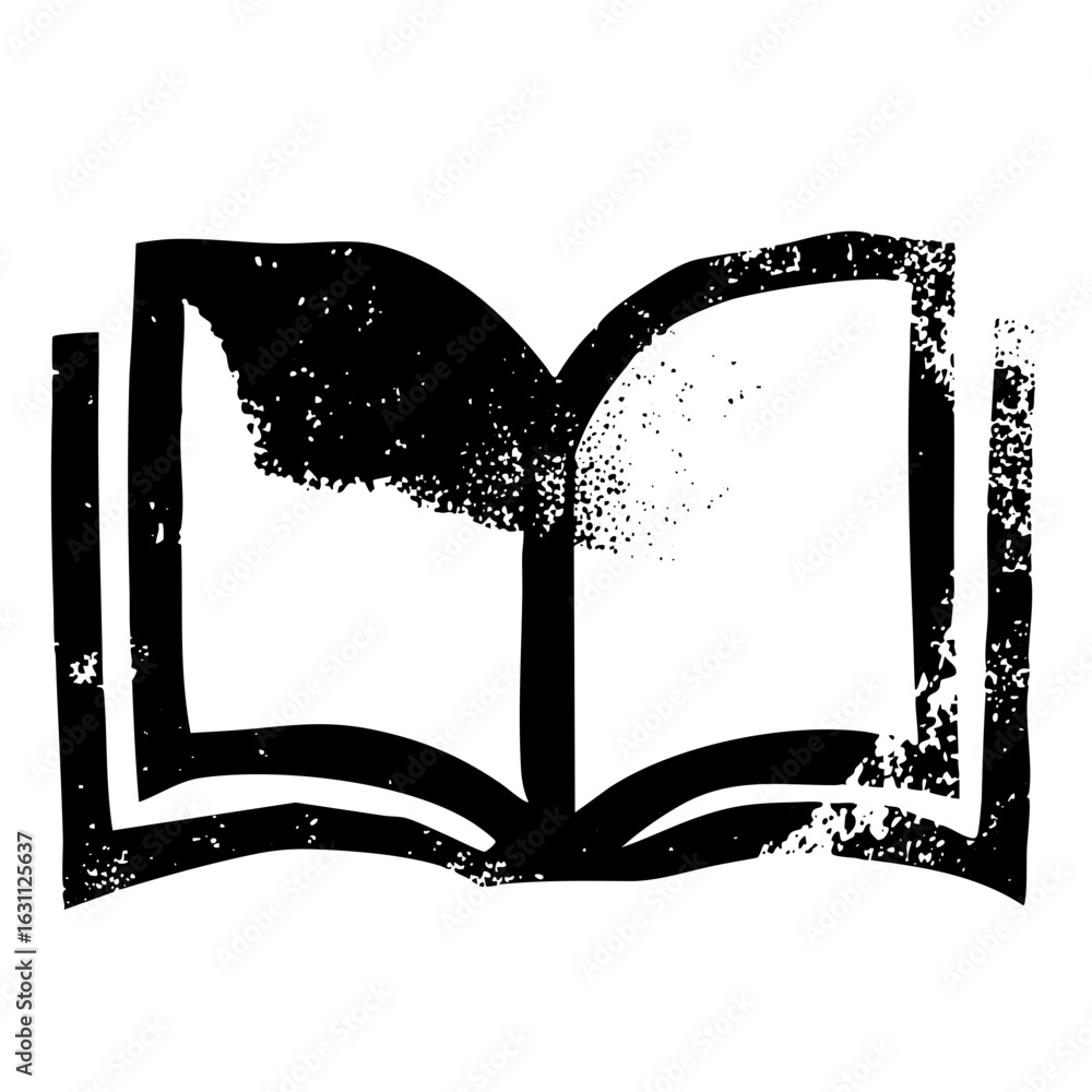 Aufkleber vector open book with distressed texture.