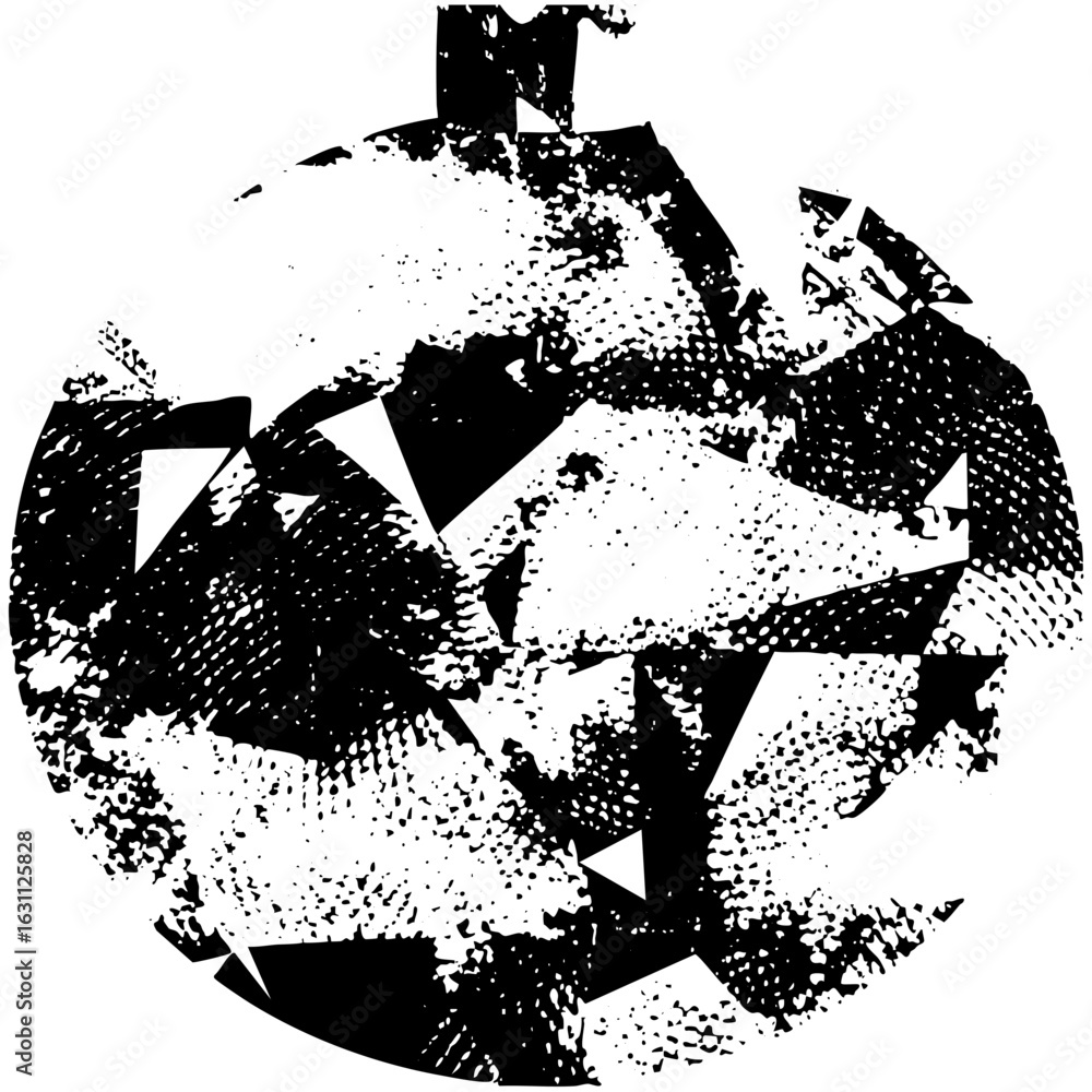 Poster vector abstract geometric shapes create a dynamic fragmented sphere .