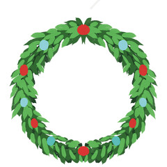 christmas wreath isolated on white background