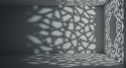 Empty room with Arabesque shadow wall