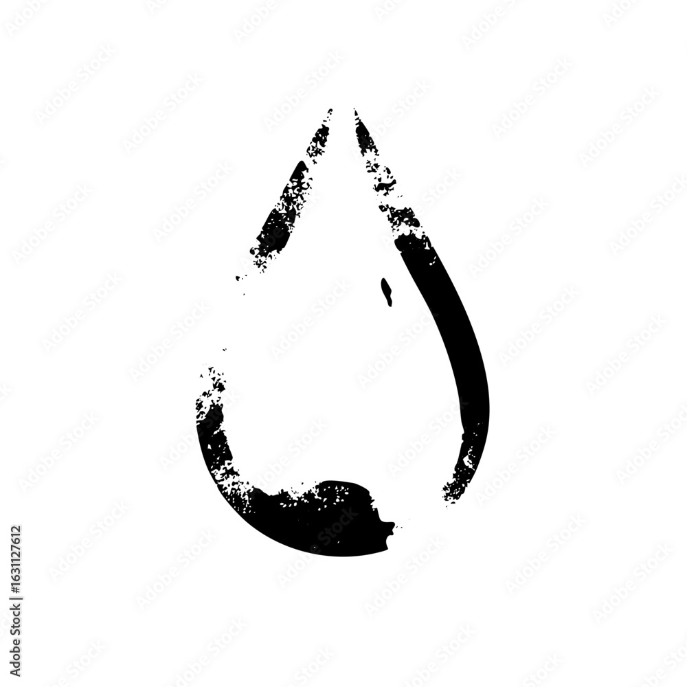 Poster vector abstract droplet with distressed texture.