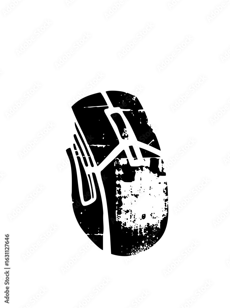 Poster Vector Abstract helmet with distressed texture.