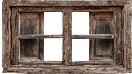 Antique Rustic Wooden Window Frame