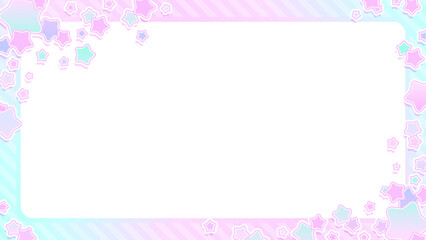 ポップで可愛い星の配信用フレーム背景