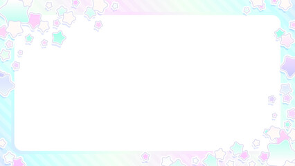 ポップで可愛い星の配信用フレーム背景