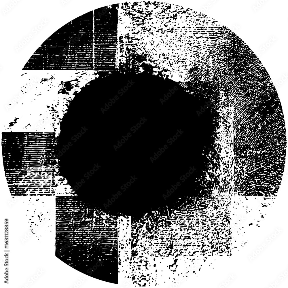 Poster vector abstract circular with textured segments.