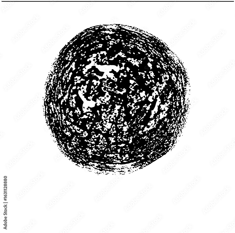 Poster vector abstract sphere composed of textured granular elements.