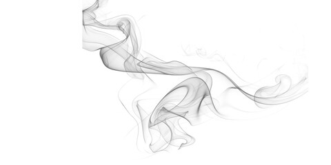 Abstract gray smoke or vapor swirls against a black background creating a dynamic composition