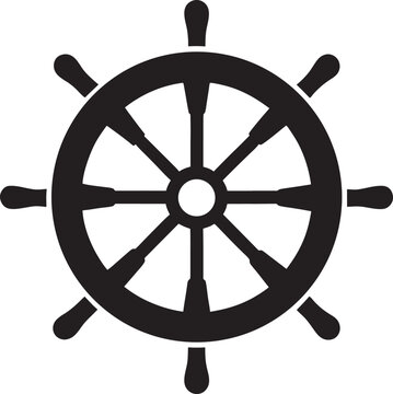 Ship's wheel vector icon nautical steering helm symbol