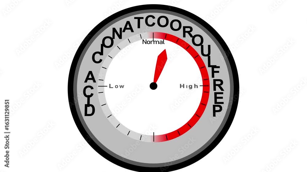 Poster diarrhoea text or word shown with a barometer or tachometer-style gauge, representing varying levels