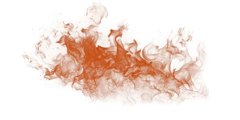 A fiery orange cloud formation with red edges against a stark black background creating a dramatic...