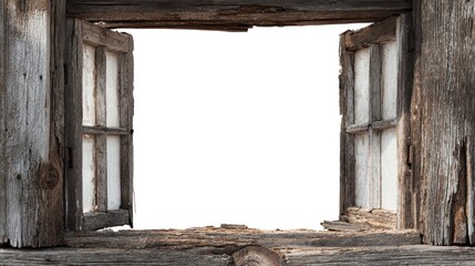 Rustic Wooden Window Frame, Open to a Bright Future