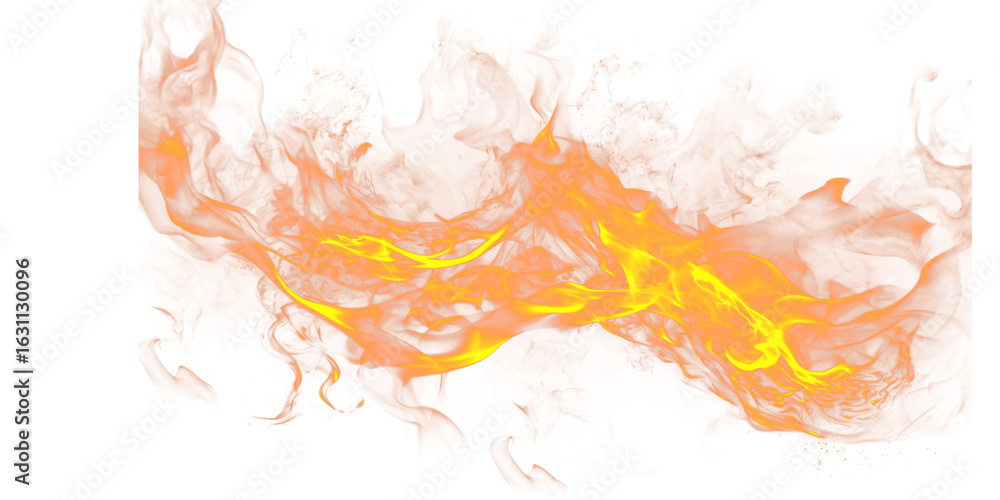 Poster a vibrant display of intense flames with a black background creating a striking contrast effect seen