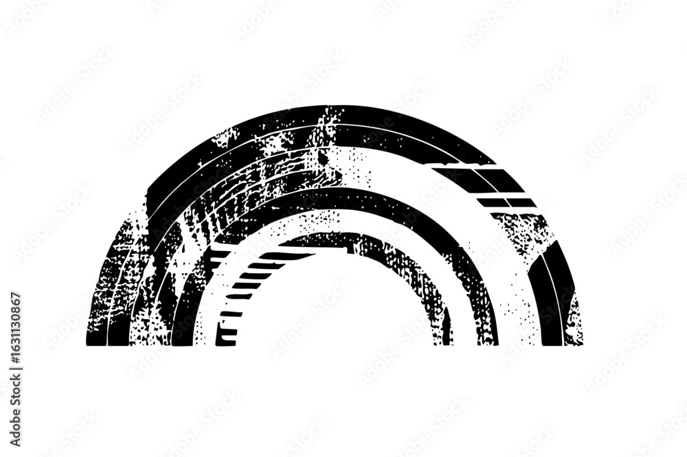 Poster vector abstract arches with textured lines creates a modern .