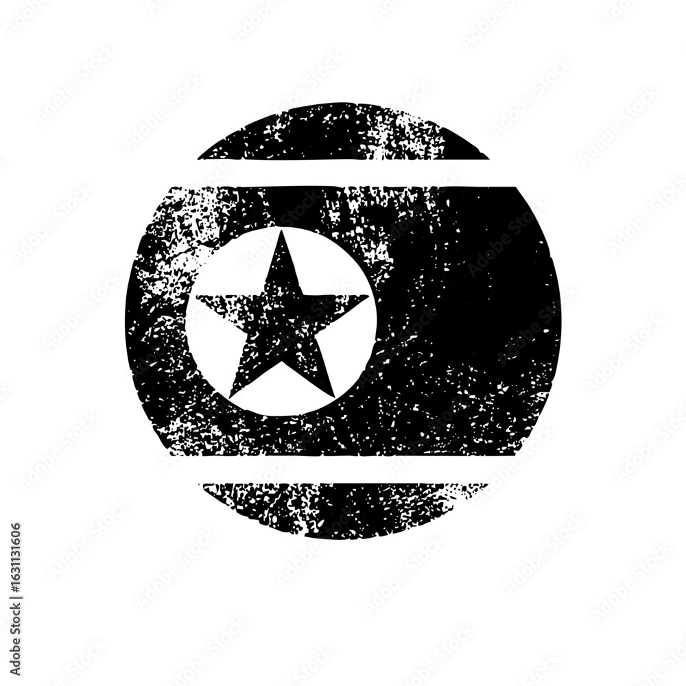 Poster vector abstract emblem featuring a central star within a circular .