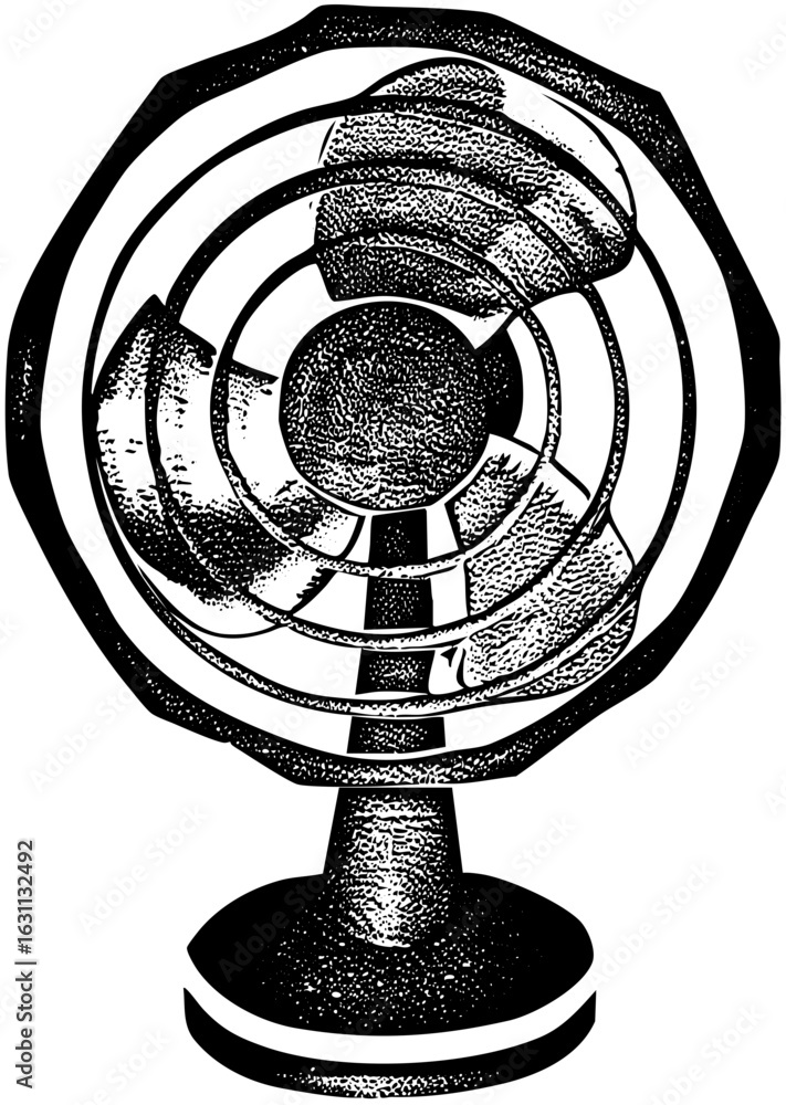 Poster vector intricate mechanical sphere with central orb