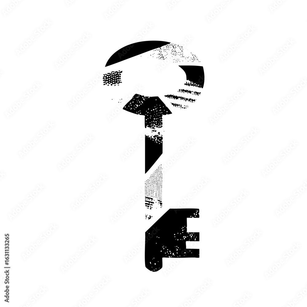 Poster vector abstract face portrait constructed from geometric shapes.