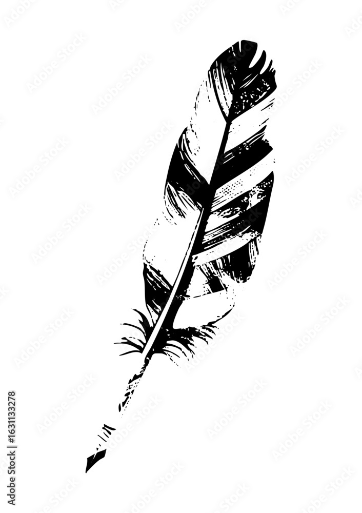 Poster vector detailed of a feathered arrow with a pointed tip.
