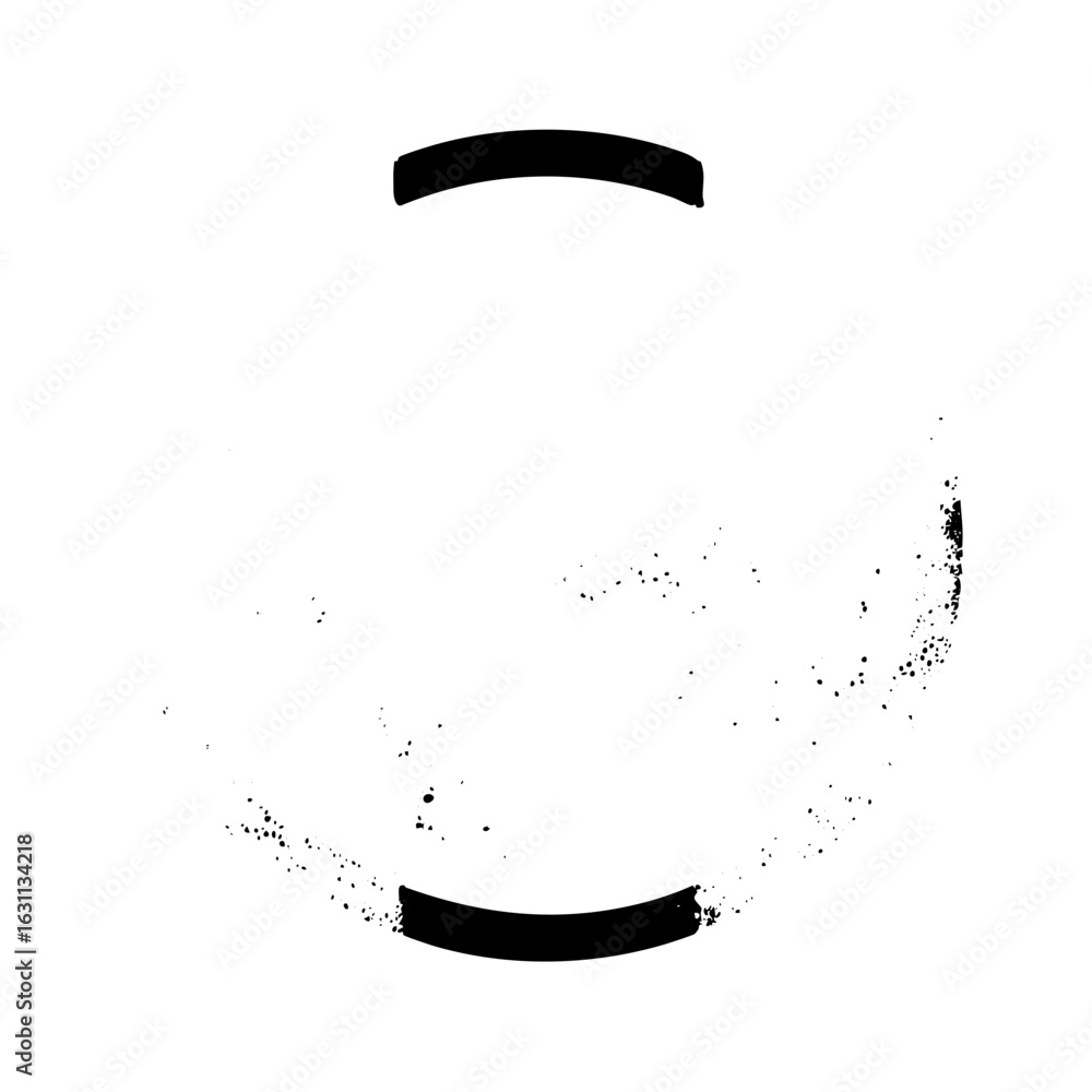 Poster vector minimalist face with curved smile features.