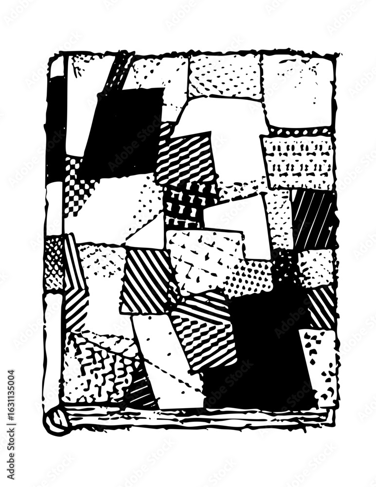 Poster vector abstract geometric blocks create a dynamic monochrome composition.
