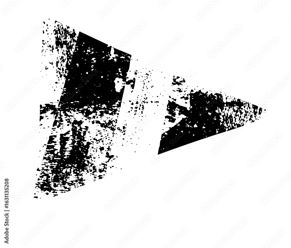 Poster vector distressed double arrow points forward with a textured grunge aesthetic.