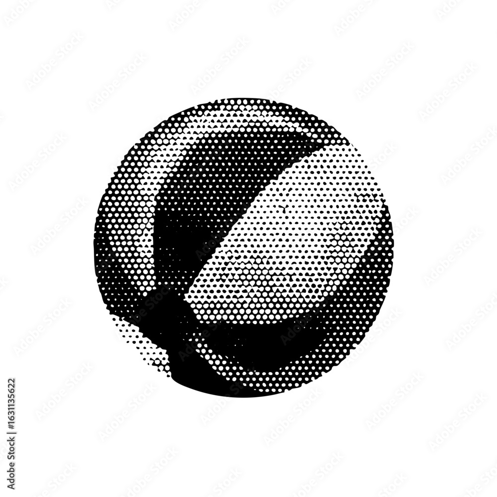 Poster vector halftone circle with abstract swoosh .