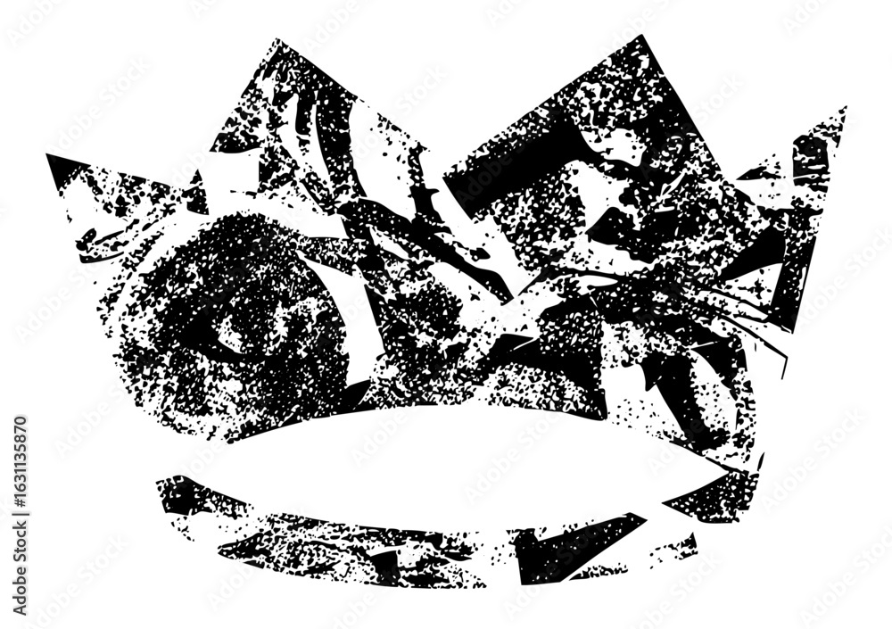 Poster vector abstract feline face with distressed texture.