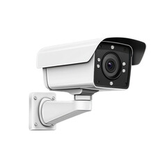 Modern surveillance camera for security, monitoring, and protection on transparent background