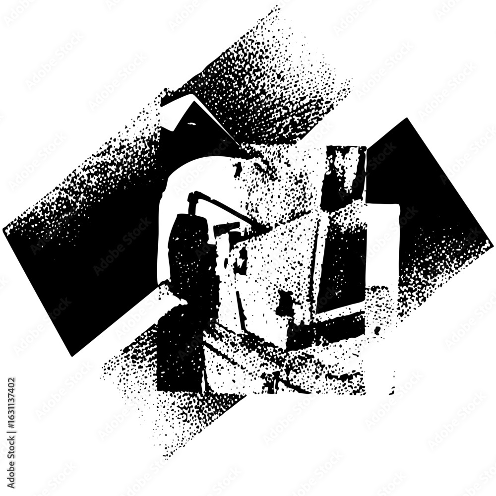 Poster vector abstract geometric composition featuring overlapping shapes and lines.