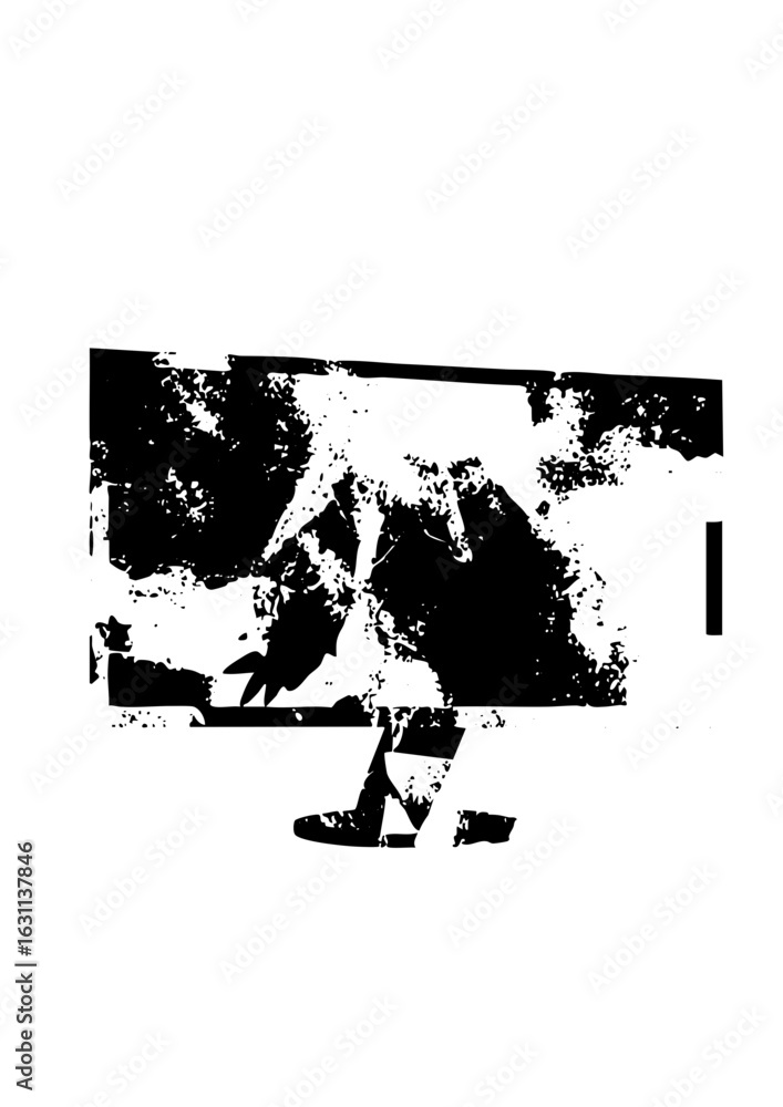 Aufkleber vector person interacting with a digital display featuring mountainous terrain.