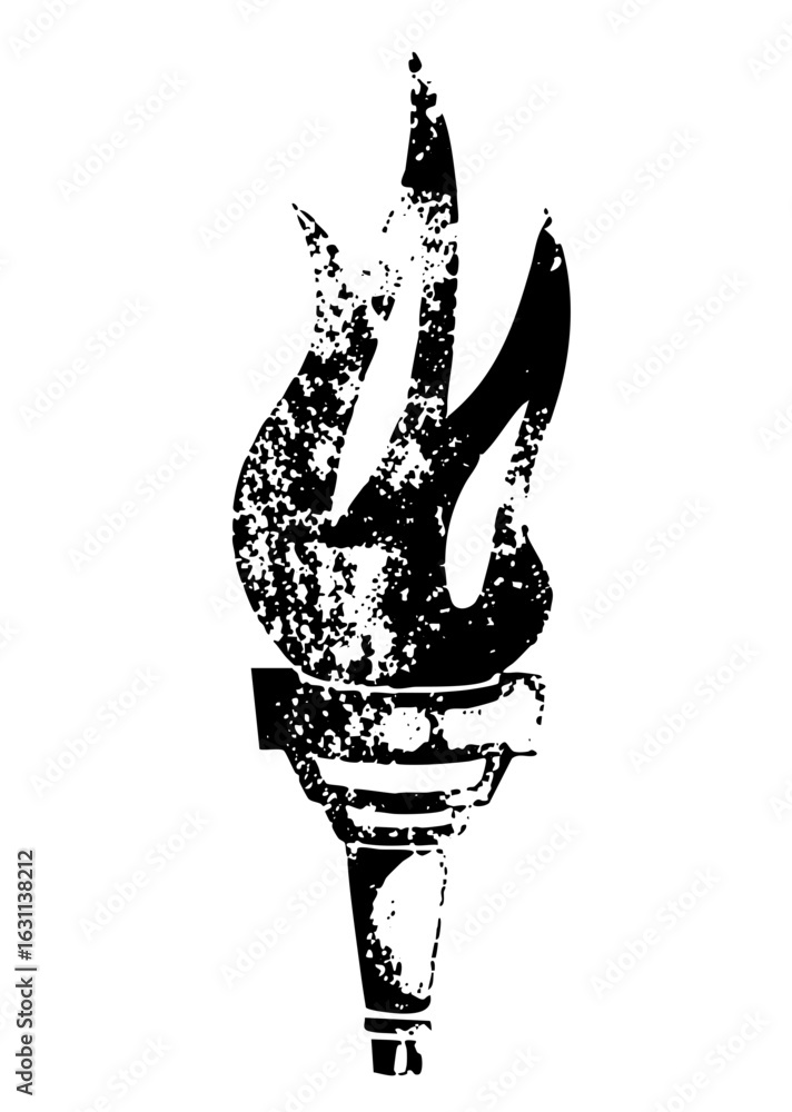 Poster vector emblazoned torch with distressed texture.