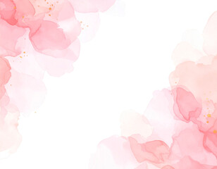 soft and delicate abstract watercolor background in various shades of pink. The gentle washes of color blend seamlessly, creating a dreamy and ethereal texture with lighter areas in the center and ric