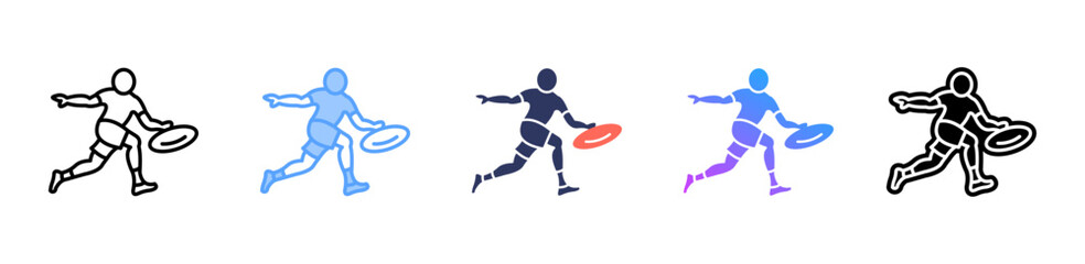 Frisbee icon sheet multiple style collection