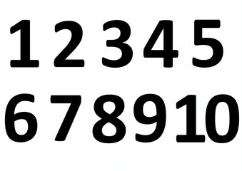 1～10の黒い数字