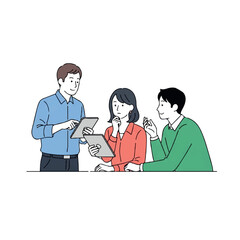 Obraz premium Business Team Collaboration with Digital Tablets.