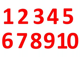 1～10の赤い数字