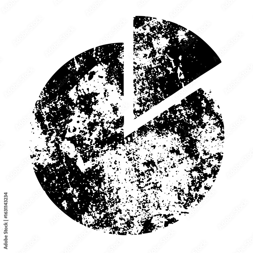 Aufkleber vector distressed pie chart with three segments