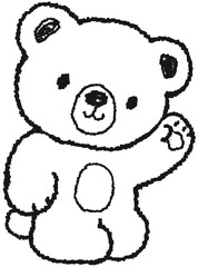 곰돌이 손그림 일러스트 스티커
