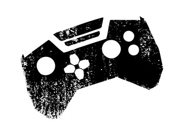 Vector Black gamepad with distressed texture