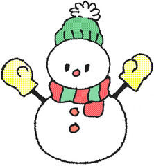 귀여운 눈사람 일러스트 손그림