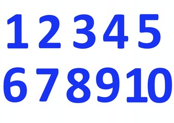1～10の青い数字