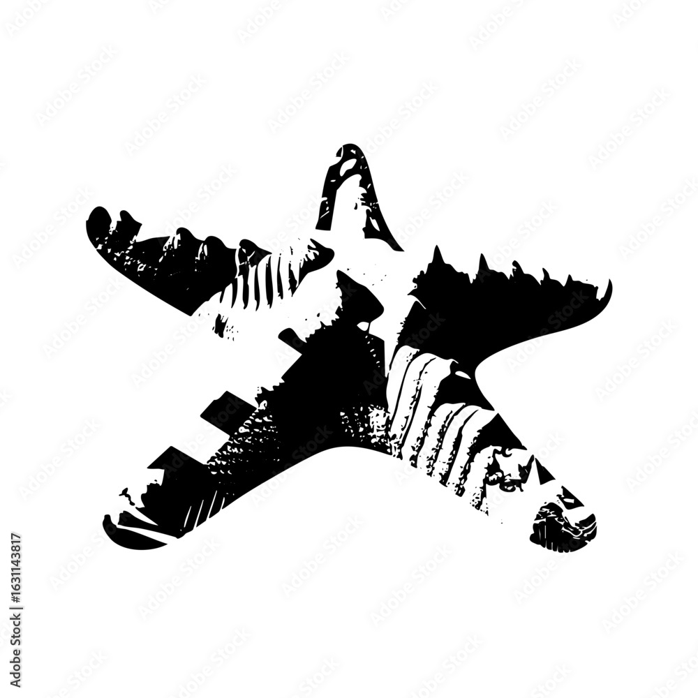 Poster vector abstract airplane with dynamic lines.