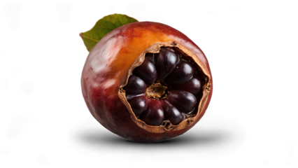 Bright ripe fresh medlar fruit isolated transparent background soft daylight natural light