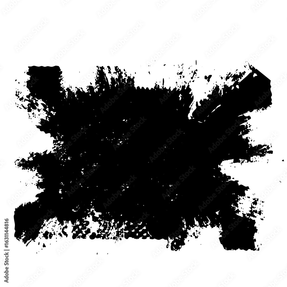 Poster vector abstract black ink splash element.