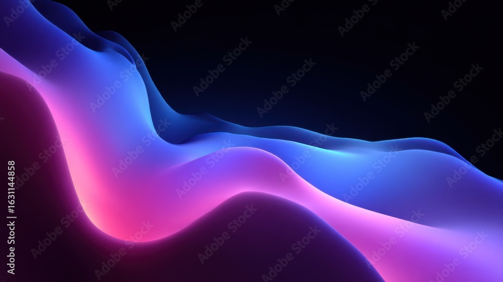 Poster soft waves of vibrant colors blend seamlessly against a dark backdrop, creating a tranquil and visua