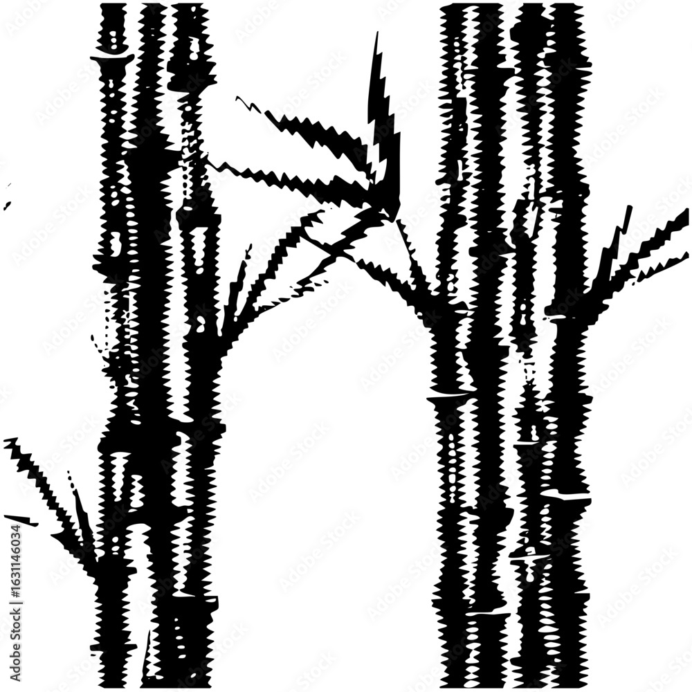 Aufkleber vector stylized trees with branching forms