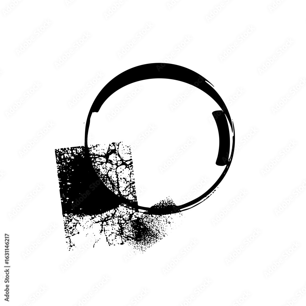 Poster vector abstract circle and square element.
