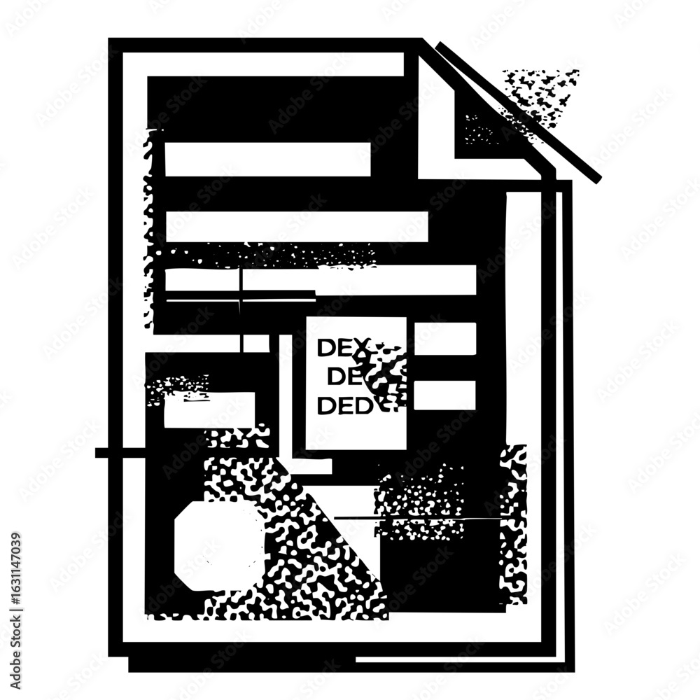 Poster vector abstract house blueprint with text elements and dotted .
