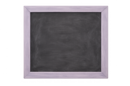 Blank blackboard with a light wooden frame isolated on transparent background, ideal for educational or announcement concepts